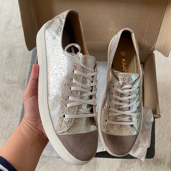 KAANAS Textured Metallic Sneakers Shoes